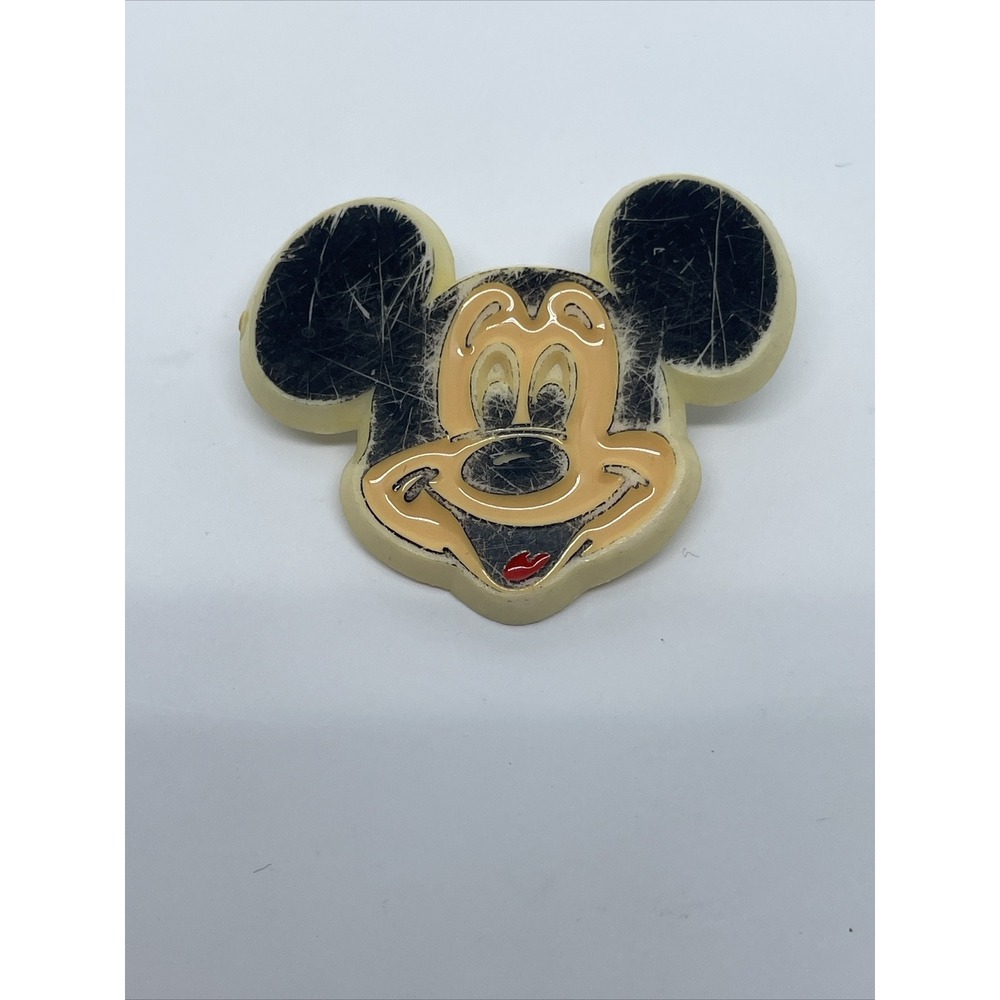 Vintage WALT DISNEY Mickey Mouse Plastic Lapel Pin St Lucia